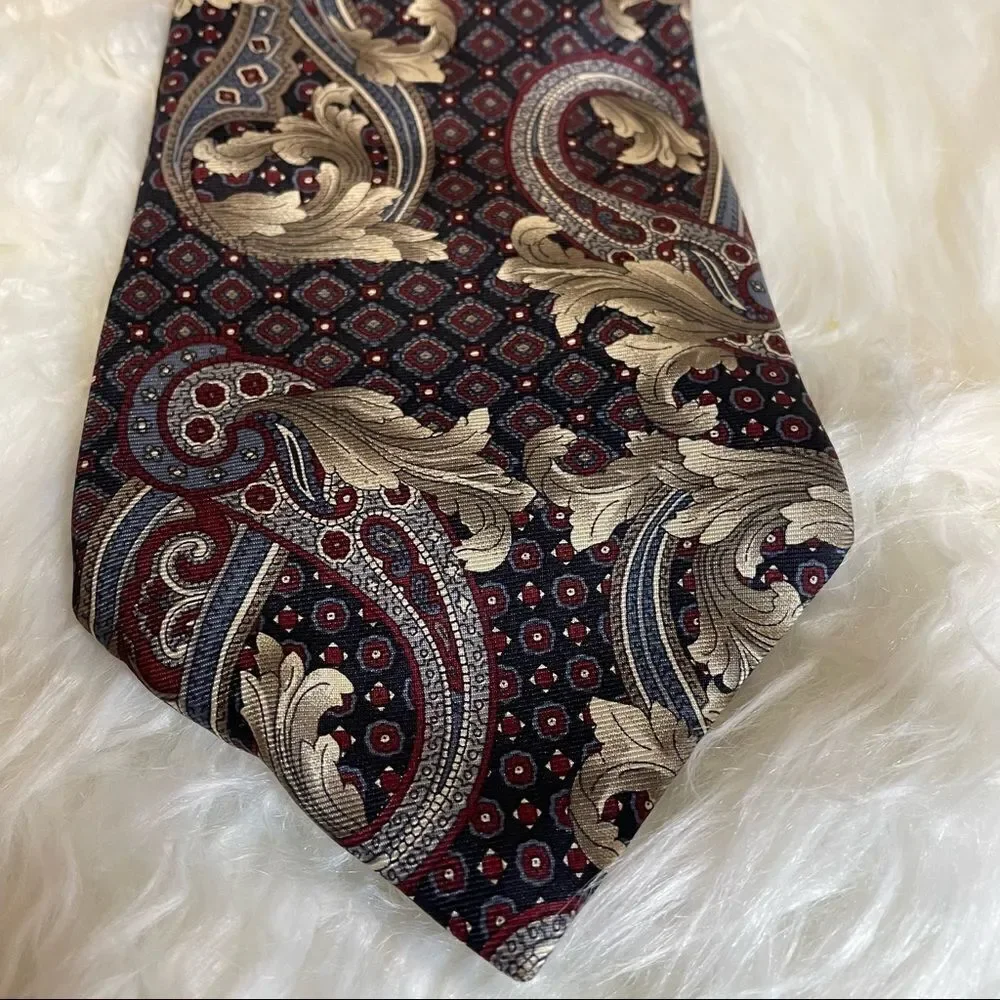 HENRY GRETHEL Men’s Italian Silk Paisley Dress Neck Tie